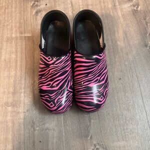 Pink Zebra Print Clogs